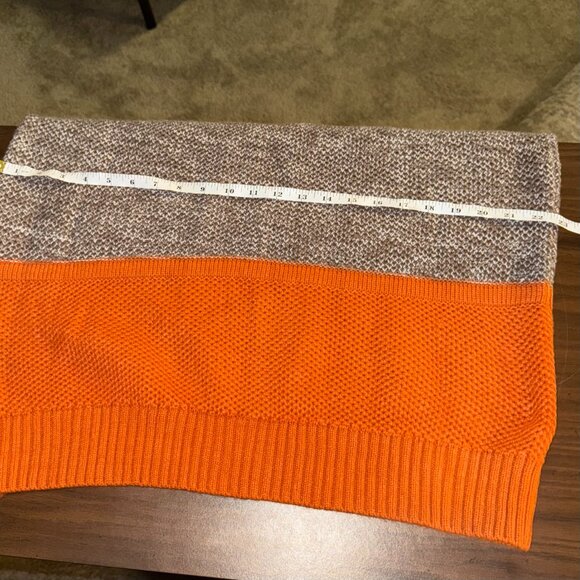 Womens Knit Sweater Size XL Orange/Brown/White Stripes - Picture 6 of 7
